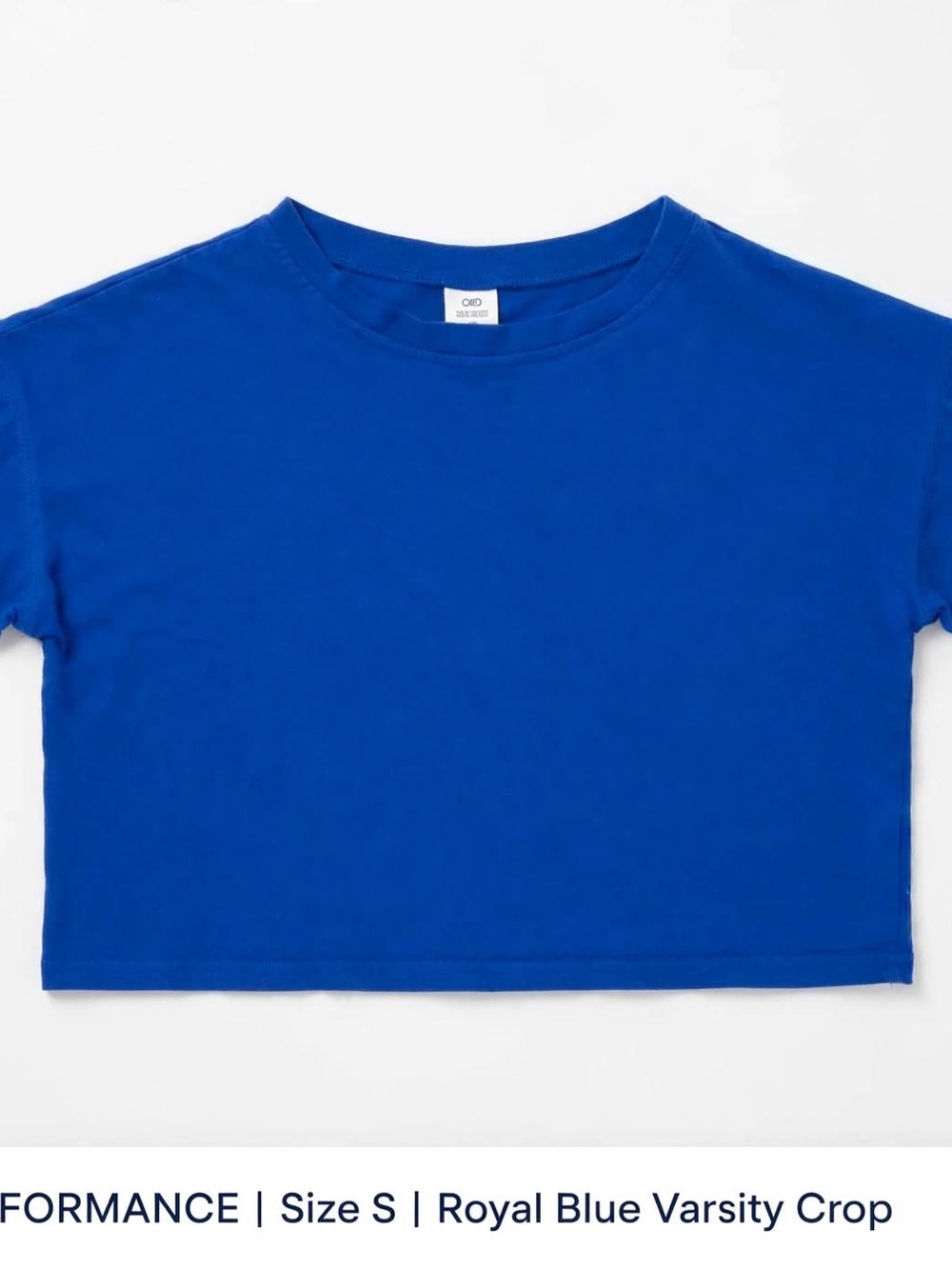 Classic Crew Crop Top in Royal Blue